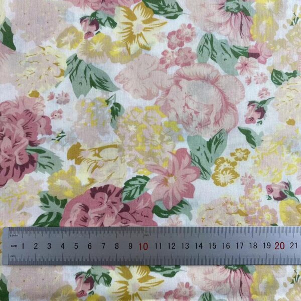 Large Floral Print Cotton Poplin Fabric – 100% Cotton for Dresses & Kidswear