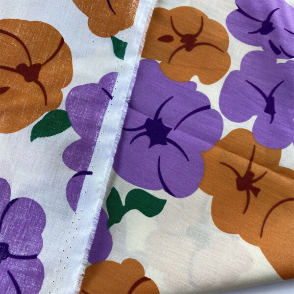 Morning Glory Printed Cotton Fabric – 100% Cotton for Pants, Bags & Crafts