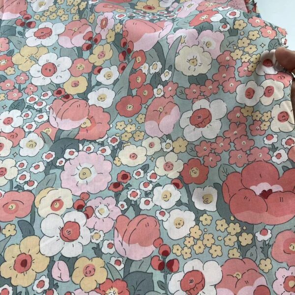 Pastoral Floral Cotton Poplin Fabric — Summer DIY, Shirt & Craft Material