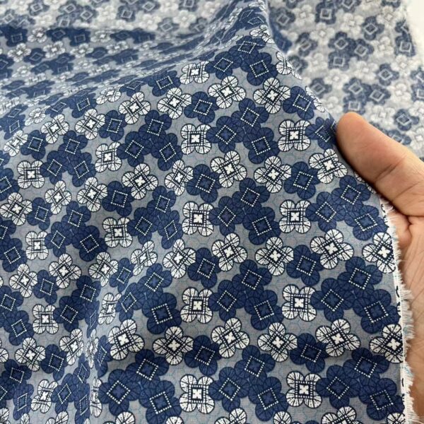 Ethnic Floral Cotton Poplin Fabric — DIY Shirt & Craft Material