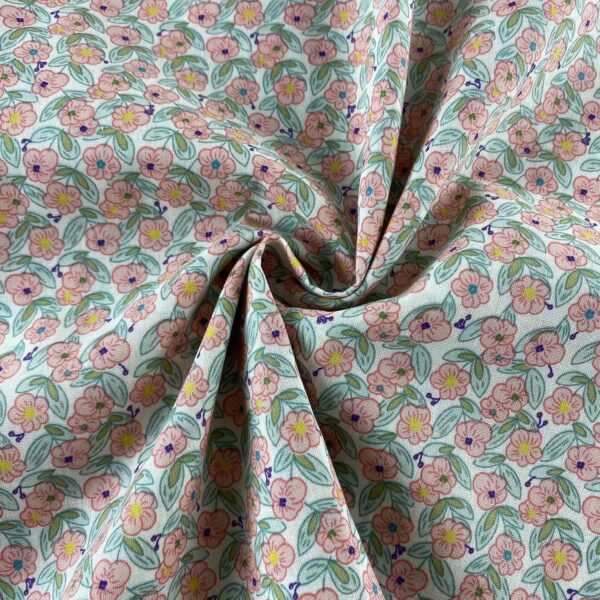 Soft Cotton Poplin Fabric for Summer Dresses — Korean Small Floral Print
