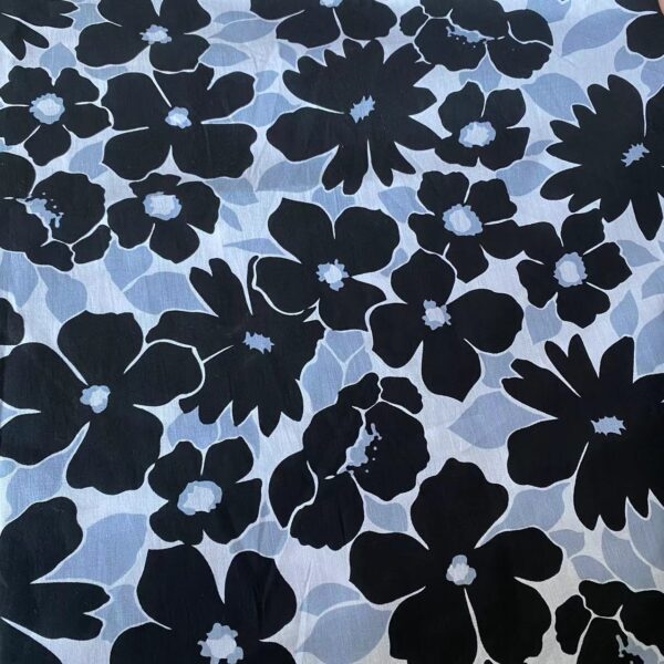 Large Floral Cotton Poplin Fabric for Dresses & Home Décor