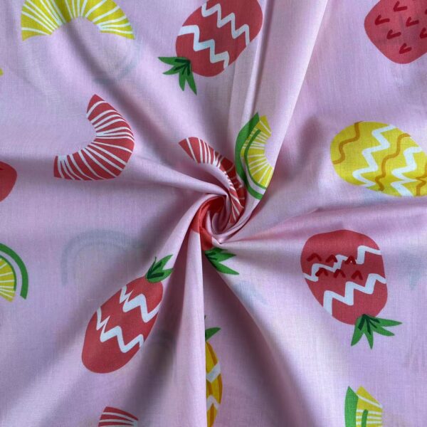 主图-05 100% Cotton Poplin Fruit Blossom Print Fabric — Soft, Breathable & Colorfast