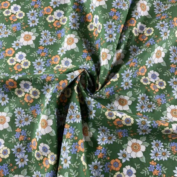 100% Cotton Poplin Spring/Summer Small Floral Fabric — Soft & Breathable for Apparel