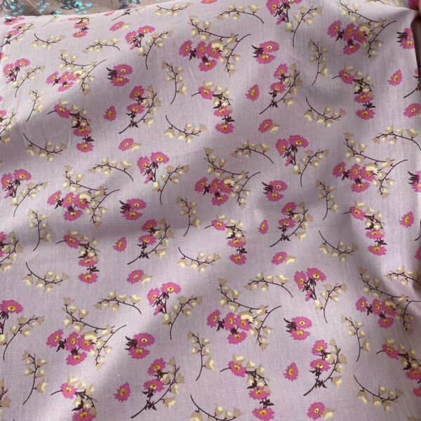 100% Cotton Reactive Printed Floral Fabric — Smooth & Breathable Poplin
