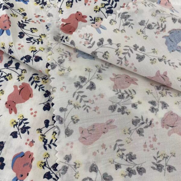 100% Cotton Reactive Printed Floral Fabric — Soft, Lightweight & DIY-Friendly