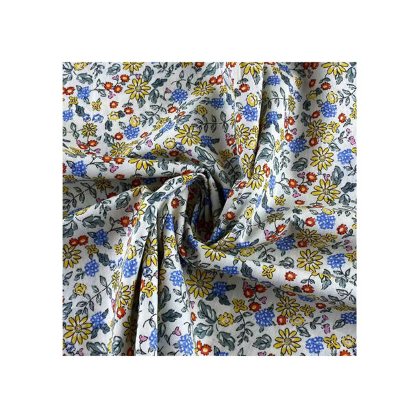主图-05 100% Cotton Small Floral Printed Fabric — Lightweight & Breathable for Summer Apparel