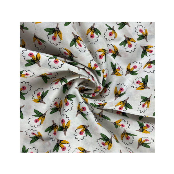 100% Cotton Small Floral Printed Fabric — Soft & Breathable for Apparel & Home Textiles