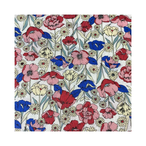 100% Cotton Pastoral Floral Printed Fabric — Soft, Breathable & Reactive-Dyed