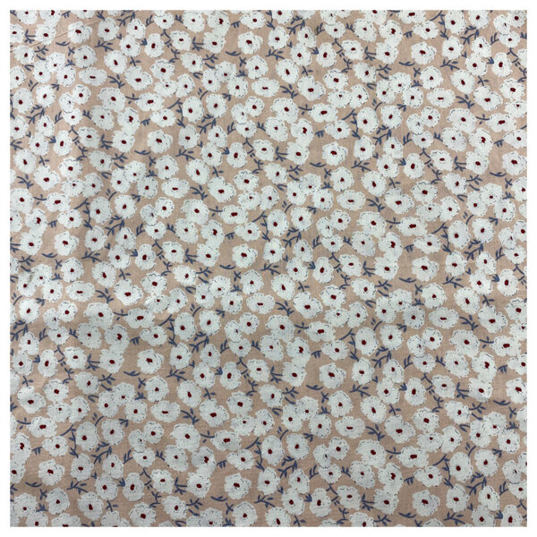100% Cotton Reactive Printed Small Floral Fabric — Soft & Breathable