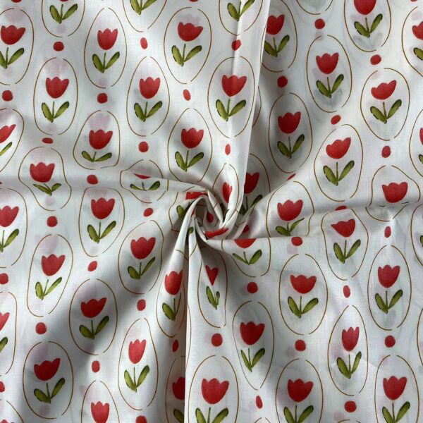 Cotton Floral Poplin Fabric for Clothing and Home Textiles – 100% Cotton Reactive Print