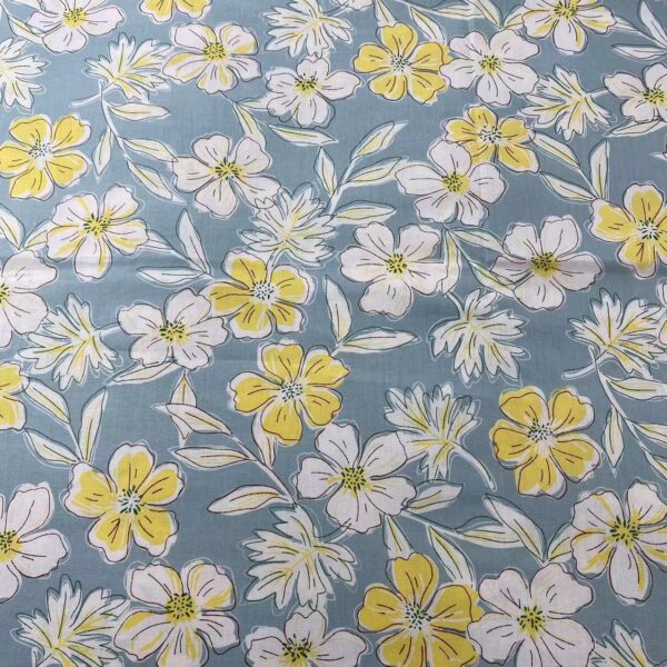Korean Pastoral Cotton Poplin Printed Fabric – 40s Reactive Dyed Floral Cloth for Dresses & Loungewear