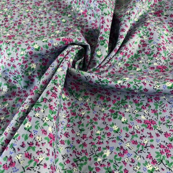 主图-05 Vintage Pastoral Cotton Poplin Printed Fabric – 40s Reactive Dyed Floral Cloth for Dresses & Loungewear