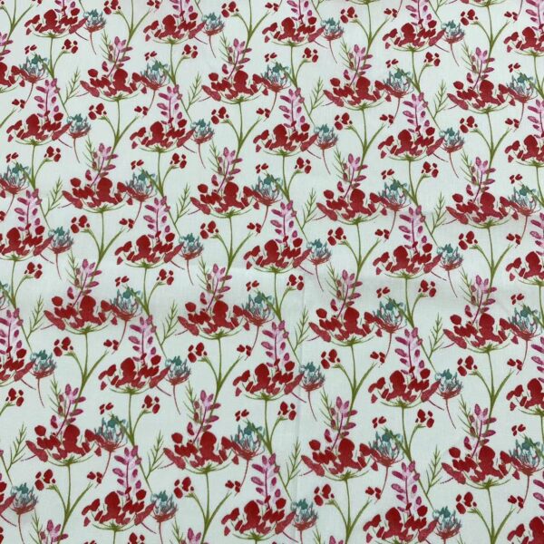 Country Garden Cotton Poplin Printed Fabric – 40s Reactive Dyed Small Floral Cloth for Dresses & Loungewear