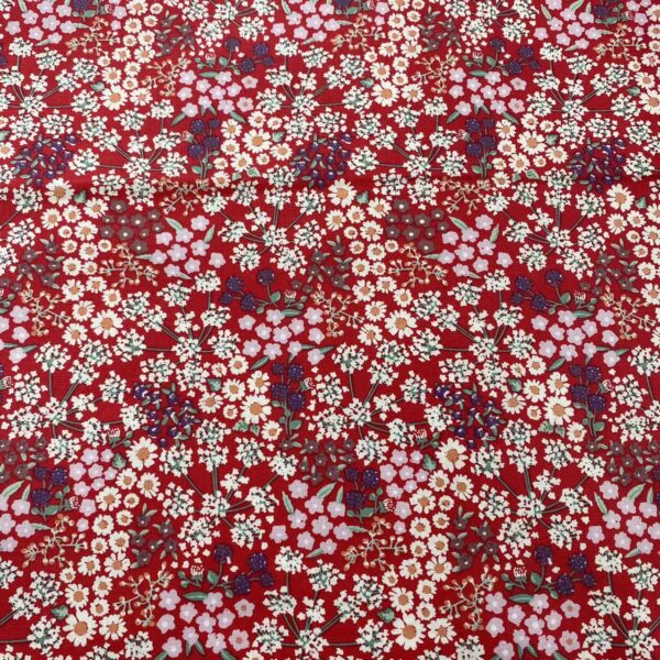Vintage Floral Cotton Poplin Fabric for Dresses and Homewear – 100% Cotton Reactive Print