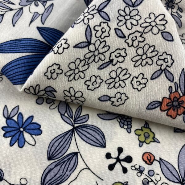 主图-05 Floral Cotton Poplin Fabric – 40s Reactive Print for Summer Dresses & DIY Projects