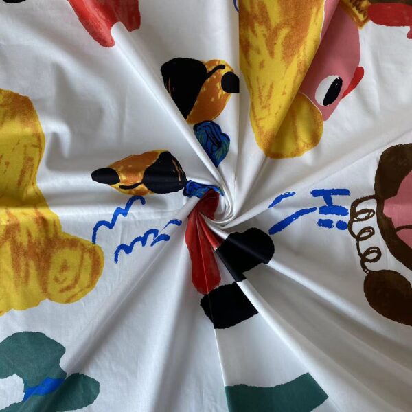 Cartoon Face Print Cotton Poplin Fabric – For Kids’ Clothing, Dresses & Pants