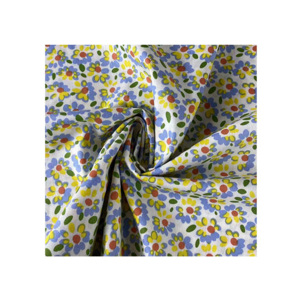 Korean Style Small Floral Printed Combed Cotton Fabric – 40s Poplin for Dresses & Shirts