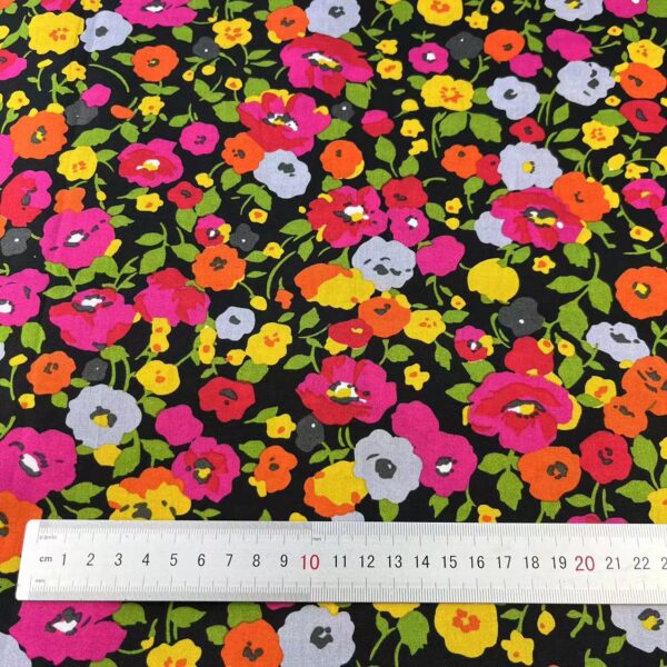 100% Cotton Printed Poplin Fabric — Floral Country Style Dress Material