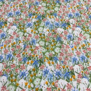 100% Cotton Digital Printed Combed Floral Fabric — Pastoral Style for Kids & Women Apparel