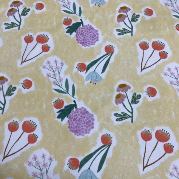 100% Cotton Combed Digital Printed Fabric — Floral Prints for Kids & Women Apparel