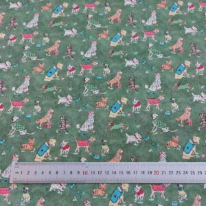 100% Cotton Digital Printed Cartoon Dog Fabric — Soft & Cozy for Kids & Family