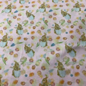 100% Cotton Digital Printed Cartoon Bunny Fabric — Soft, Breathable & Skin-Safe