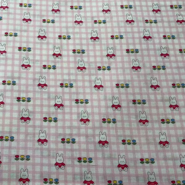 100% Cotton Digital Printed Cartoon Fabric — Korean INS Style for Kidswear & DIY Crafts