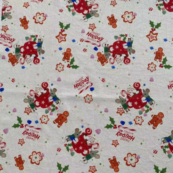 100% Cotton Digital Printed Christmas Fabric — Festive & Durable for DIY Sewing