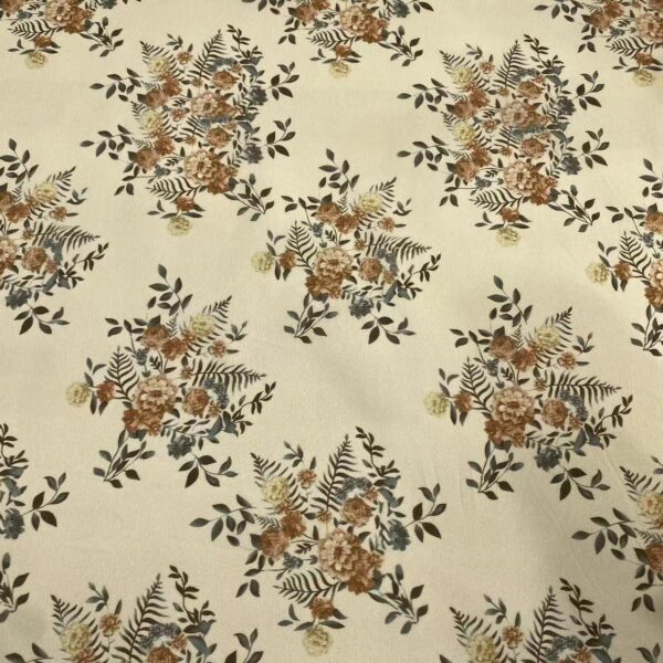 主图-01 100% Cotton Combed Digital Printed Vintage Floral Fabric — Soft, Elegant & Durable