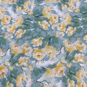 100% Cotton Digital Printed Oil-Painting Misty Floral Fabric — Artistic & Breathable