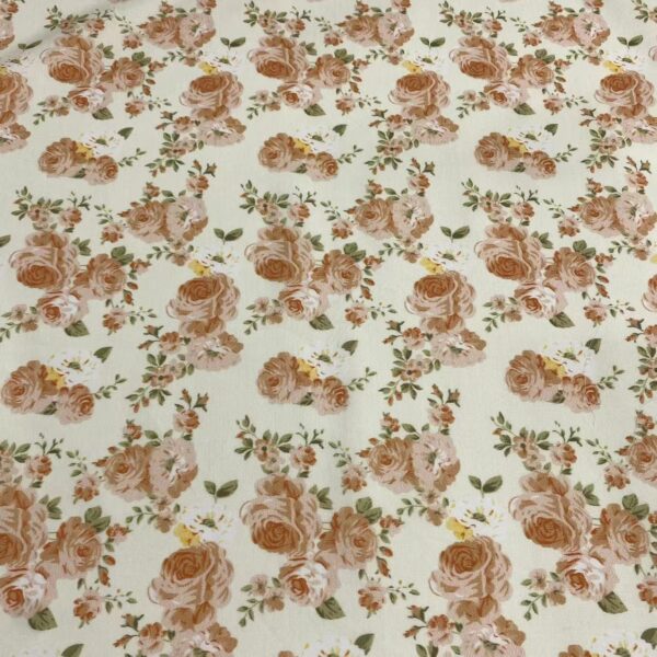 100% Combed Cotton Digital Printed Fabric — Vintage Floral Design