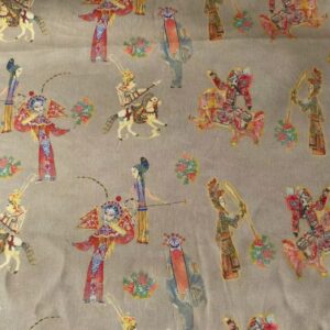 100% Cotton Chinese Shadow Puppet Print Fabric — Premium Kidswear & Home Sewing