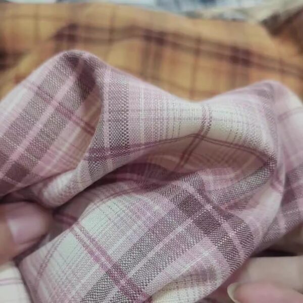TR Yarn-Dyed Plaid Fabric — Lightweight & Breathable for Spring Summer Wear