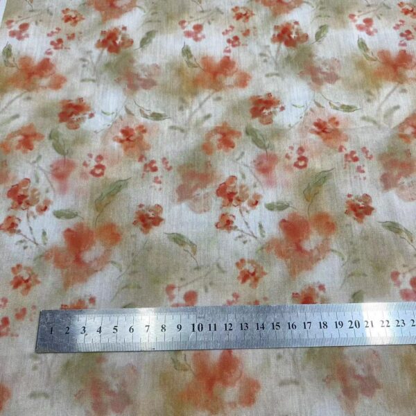 100% Cotton High-Density Combed Digital Printed Misty Floral Fabric — Soft & Airy for Spring/Summer