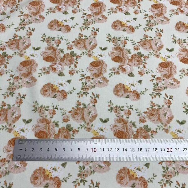100% Combed Cotton Digital Printed Fabric — Vintage Floral Design