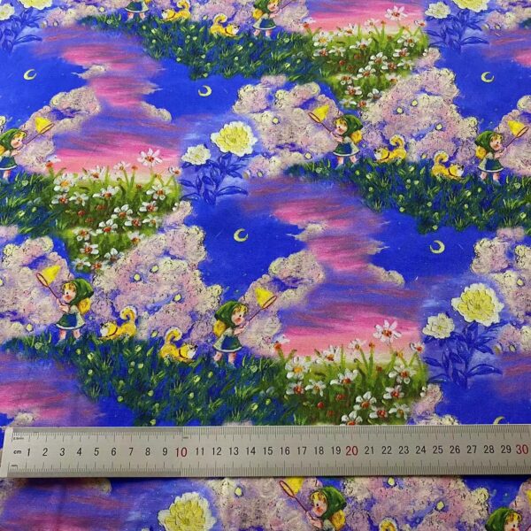 100% Cotton 3D Oil-Painting Printed Fabric — Artistic & High-Definition for Kidswear