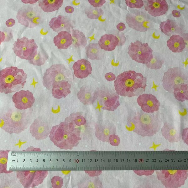主图-02 100% Cotton Digital Printed Blurred Pink Floral Fabric — Soft & Elegant for Kids & Women