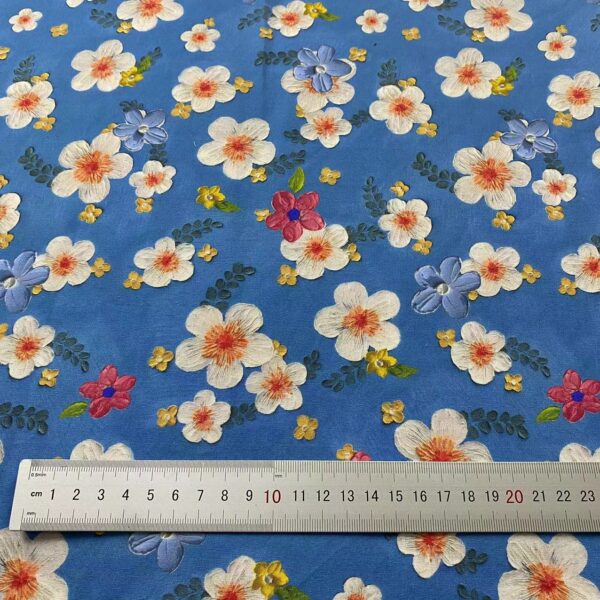 100% Cotton Digital Printed 3D Oil Painting Pastoral Fabric — Premium Kids & Women Apparel Material