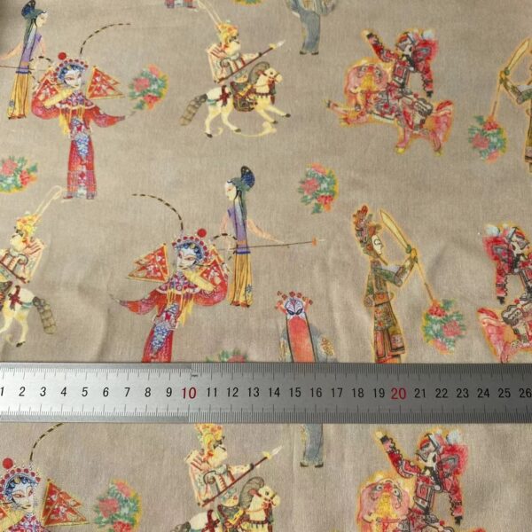 100% Cotton Chinese Shadow Puppet Print Fabric — Premium Kidswear & Home Sewing