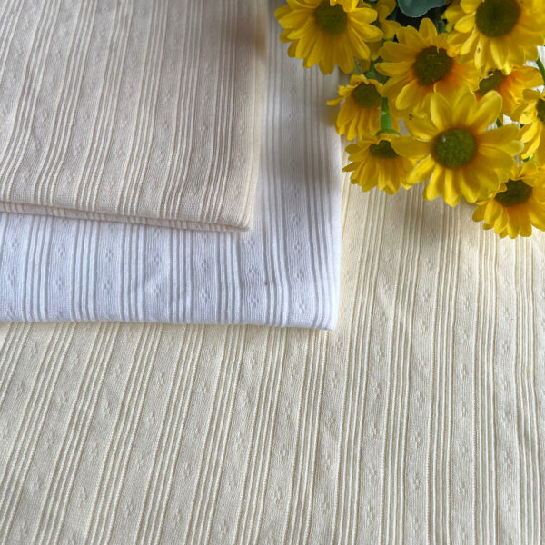 Double-Knit Jacquard Fabric — A-Class Baby-Safe Combed Cotton for Rompers & Loungewear