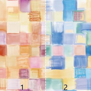 60s Cotton Digital Printed Color Block Fabric — Silky Touch & Lightweight