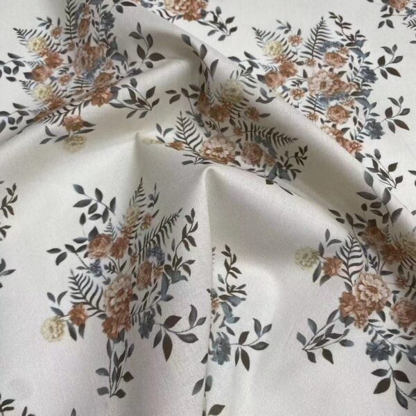 主图-03 100% Cotton Combed Digital Printed Vintage Floral Fabric — Soft, Elegant & Durable