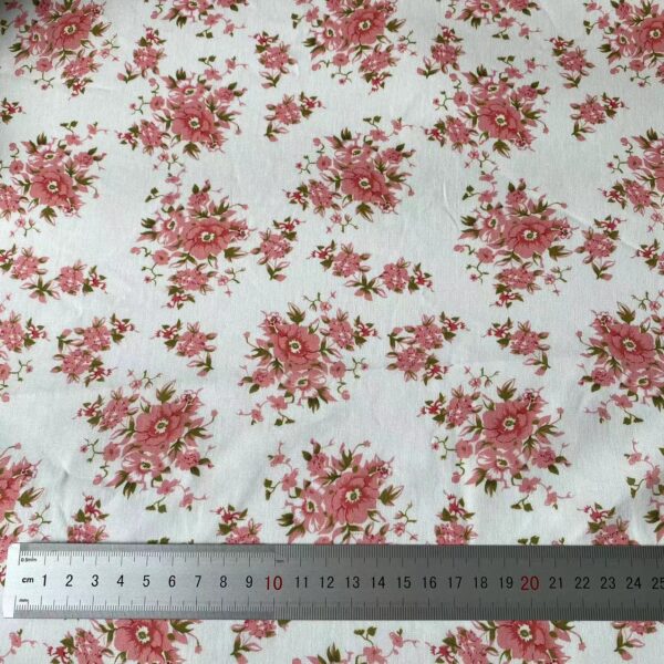 100% Cotton Pink Mini Floral Fabric — Soft & Breathable for Kidswear