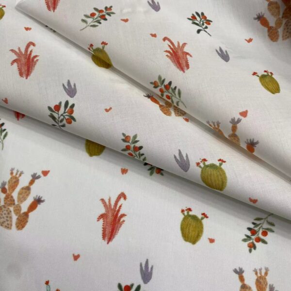 主图-03 100% Cotton Combed Digital Printed Fabric — Fresh Small Floral Prints for Kids & Women Apparel