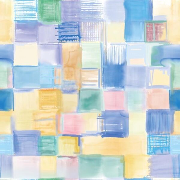 60s Cotton Digital Printed Color Block Fabric — Silky Touch & Lightweight