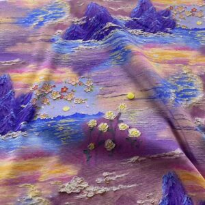 100% Cotton Digital Printed 3D Chinese-Style Oil Painting Fabric — Soft, Premium & Artistic