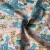 100% Cotton Summer Coconut Tree Printed Fabric — Lightweight & Breathable for Beachwear