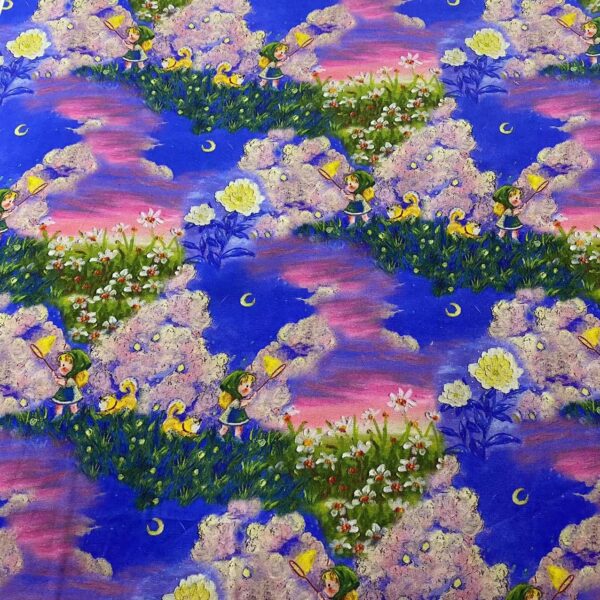100% Cotton 3D Oil-Painting Printed Fabric — Artistic & High-Definition for Kidswear