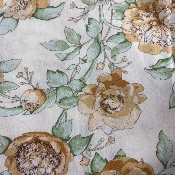 主图-04 100% Cotton Digital Printed Vintage Peony Rose Fabric — Soft, Breathable & Color-Rich